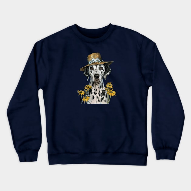 Dogs in Hats. Dalmatians Crewneck Sweatshirt by CatCoconut-Art